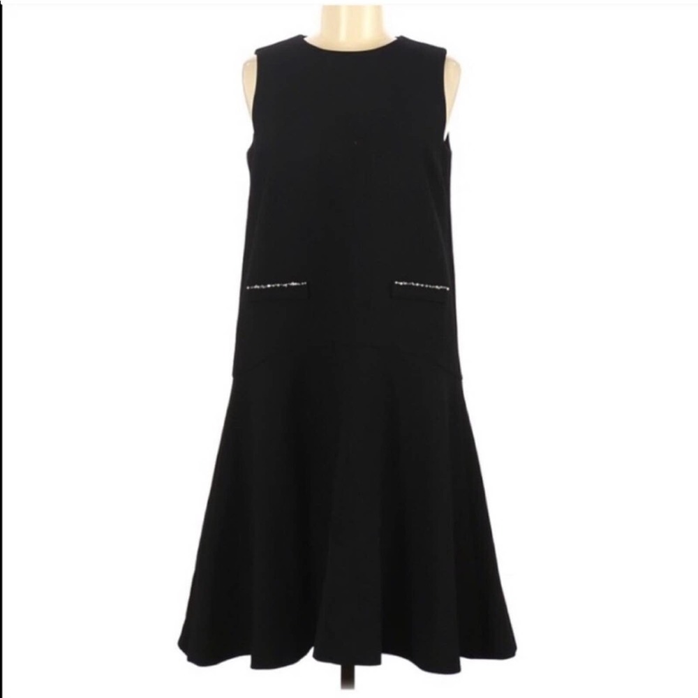 Leur Logette Black Beaded Ruffle Dress